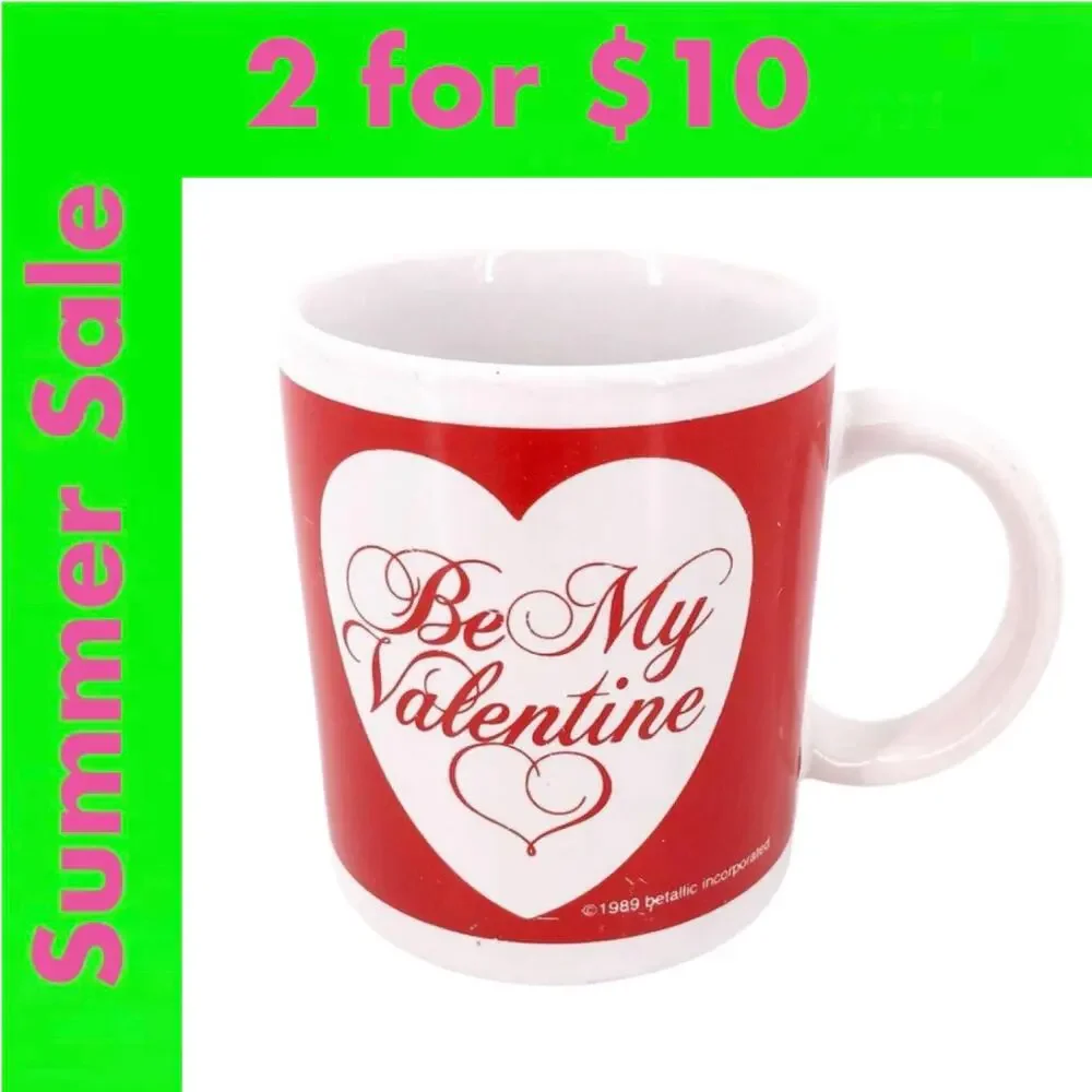 80s Be My Valentine coffee mug 1980s vintage